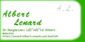 albert lenard business card